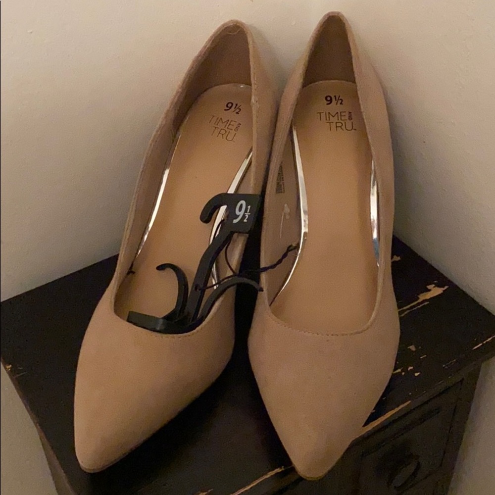 Beige high heels